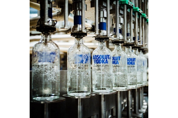 Vodka bottles.